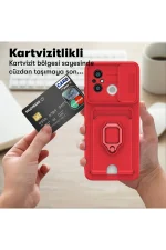 Newface Xiaomi Redmi 12C Kılıf Zuma Kartvizitli Yüzüklü Silikon - Lacivert - Görsel 5