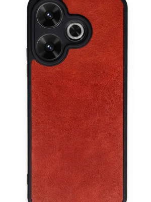 Newface Xiaomi Redmi 13 4G Kılıf Aras Deri Kapak - Kırmızı