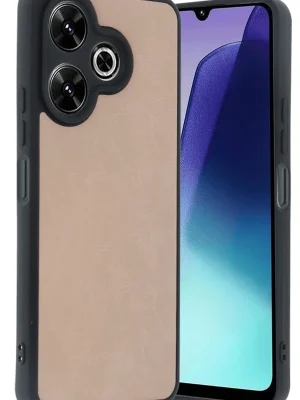 Newface Xiaomi Redmi 13 4G Kılıf Aras Deri Kapak - Pudra