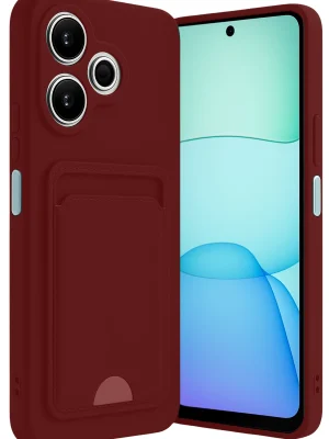 Newface Xiaomi Redmi 13 4G Kılıf Kelvin Kartvizitli Silikon - Bordo