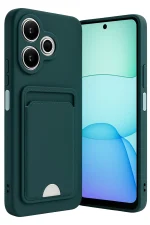 Newface Xiaomi Redmi 13 4G Kılıf Kelvin Kartvizitli Silikon - Koyu Yeşil