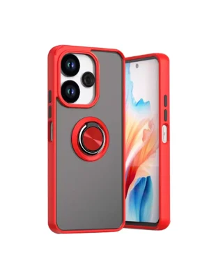 Newface Xiaomi Redmi 13 4G Kılıf Montreal Yüzüklü Silikon Kapak - Kırmızı