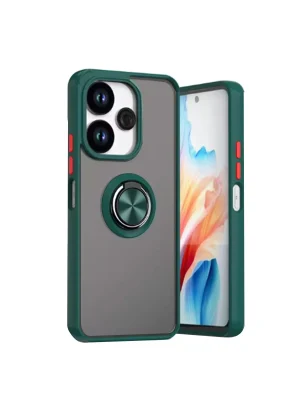 Newface Xiaomi Redmi 13 4G Kılıf Montreal Yüzüklü Silikon Kapak - Yeşil