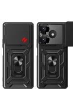 Newface Xiaomi Redmi 13 4G Kılıf Pars Lens Yüzüklü Silikon - Gold - Görsel 2