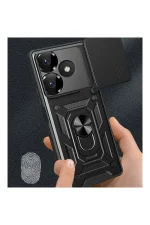 Newface Xiaomi Redmi 13 4G Kılıf Pars Lens Yüzüklü Silikon - Yeşil - Görsel 3