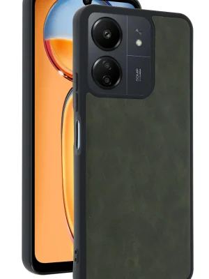 Newface Xiaomi Redmi 13C Kılıf Aras Deri Kapak - Açık Yeşil