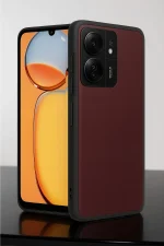 Newface Xiaomi Redmi 13C Kılıf Aras Deri Kapak - Bordo - Görsel 2
