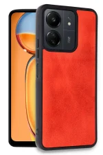 Newface Xiaomi Redmi 13C Kılıf Aras Deri Kapak - Kırmızı - Görsel 2
