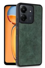 Newface Xiaomi Redmi 13C Kılıf Aras Deri Kapak - Koyu Yeşil - Görsel 2