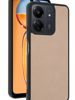 Newface Xiaomi Redmi 13C Kılıf Aras Deri Kapak - Pudra