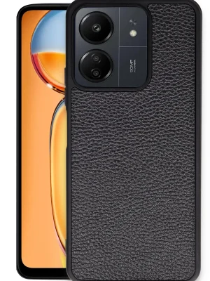 Newface Xiaomi Redmi 13C Kılıf Aras Deri Kapak - Siyah