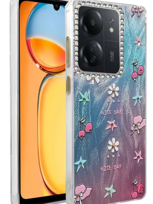 Newface Xiaomi Redmi 13C Kılıf Blade Aynalı Desenli Kapak - Desen 4