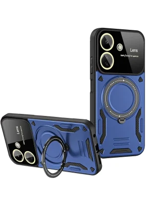 Newface Xiaomi Redmi 13C Kılıf Joy Lens Standlı Kapak - Lacivert