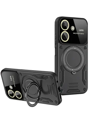 Newface Xiaomi Redmi 13C Kılıf Joy Lens Standlı Kapak - Siyah