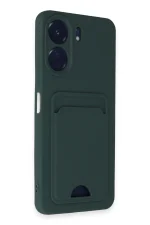 Newface Xiaomi Redmi 13C Kılıf Kelvin Kartvizitli Silikon - Koyu Yeşil - Görsel 2
