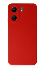 Newface Xiaomi Redmi 13C Kılıf Nano içi Kadife Silikon - Kırmızı