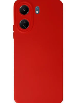 Newface Xiaomi Redmi 13C Kılıf Nano içi Kadife Silikon - Kırmızı