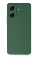 Newface Xiaomi Redmi 13C Kılıf Nano içi Kadife Silikon - Koyu Yeşil