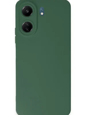 Newface Xiaomi Redmi 13C Kılıf Nano içi Kadife Silikon - Koyu Yeşil