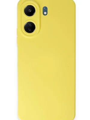 Newface Xiaomi Redmi 13C Kılıf Nano içi Kadife Silikon - Sarı