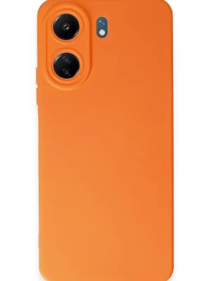 Newface Xiaomi Redmi 13C Kılıf Nano içi Kadife Silikon - Turuncu