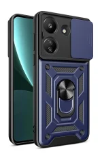 Newface Xiaomi Redmi 13C Kılıf Pars Lens Yüzüklü Silikon - Lacivert