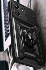 Newface Xiaomi Redmi 13C Kılıf Pars Lens Yüzüklü Silikon - Lacivert - Görsel 4