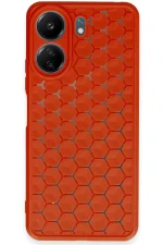 Newface Xiaomi Redmi 13C Kılıf Petek Silikon Kapak - Kırmızı