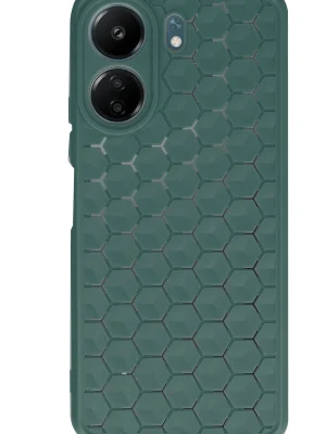 Newface Xiaomi Redmi 13C Kılıf Petek Silikon Kapak - Koyu Yeşil