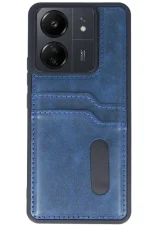 Newface Xiaomi Redmi 13C Kılıf Sara Kartvizitli Deri Kılıf - Lacivert - Görsel 2