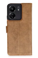 Newface Xiaomi Redmi 13C Kılıf Trend S Plus Kapaklı Kılıf - Taba