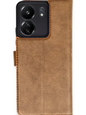 Newface Xiaomi Redmi 13C Kılıf Trend S Plus Kapaklı Kılıf - Taba