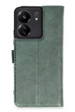 Newface Xiaomi Redmi 13C Kılıf Trend S Plus Kapaklı Kılıf - Yeşil