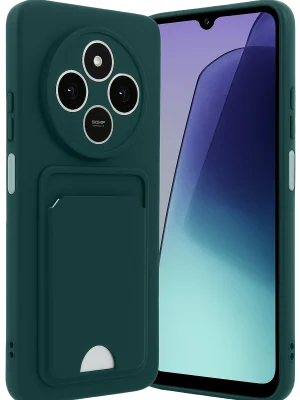 Newface Xiaomi Redmi 14C Kelvin Kartvizitli Silikon - Koyu Yeşil