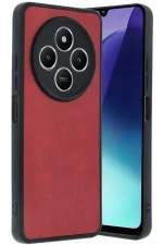 Newface Xiaomi Redmi 14C Kılıf Aras Deri Kapak - Kırmızı