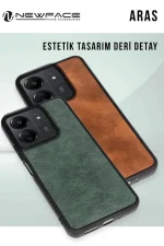 Newface Xiaomi Redmi 14C Kılıf Aras Deri Kapak - Lacivert - Görsel 2