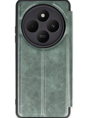 Newface Xiaomi Redmi 14C Kılıf Flip Cover - Koyu Yeşil