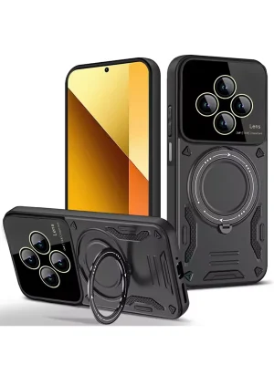 Newface Xiaomi Redmi 14C Kılıf Joy Lens Standlı Kapak - Siyah