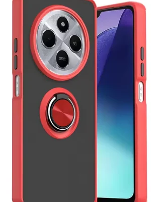 Newface Xiaomi Redmi 14C Kılıf Montreal Yüzüklü Silikon Kapak - Kırmızı