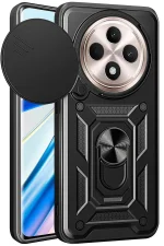 Newface Xiaomi Redmi 14C Kılıf Pars Lens Yüzüklü Silikon - Siyah