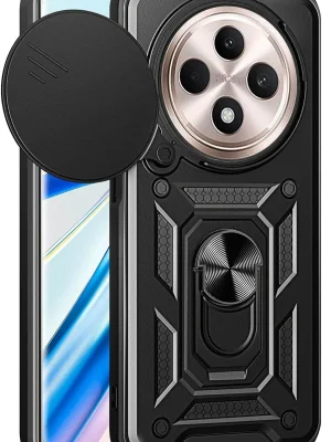 Newface Xiaomi Redmi 14C Kılıf Pars Lens Yüzüklü Silikon - Siyah