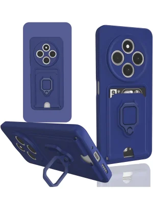 Newface Xiaomi Redmi 14C Kılıf Zuma Kartvizitli Yüzüklü Silikon - Lacivert