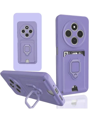 Newface Xiaomi Redmi 14C Kılıf Zuma Kartvizitli Yüzüklü Silikon - Lila
