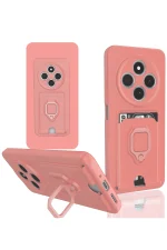 Newface Xiaomi Redmi 14C Kılıf Zuma Kartvizitli Yüzüklü Silikon - Pembe