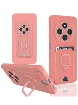 Newface Xiaomi Redmi 14C Kılıf Zuma Kartvizitli Yüzüklü Silikon - Pembe