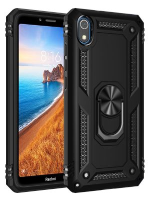 Newface Xiaomi Redmi 7A Kılıf Sofya Yüzüklü Silikon Kapak - Siyah