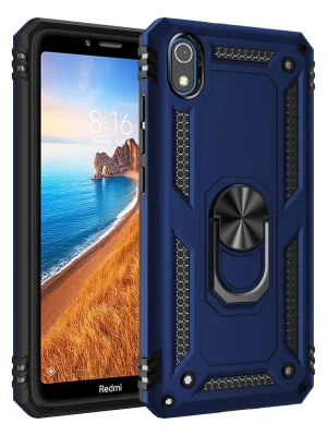 Newface Xiaomi Redmi 7A Kılıf Sofya Yüzüklü Silikon Kapak - Lacivert