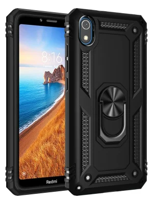 Newface Xiaomi Redmi 7A Kılıf Sofya Yüzüklü Silikon Kapak - Siyah