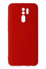 Newface Xiaomi Redmi 9 Kılıf Nano içi Kadife Silikon - Kırmızı