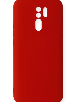 Newface Xiaomi Redmi 9 Kılıf Nano içi Kadife Silikon - Kırmızı